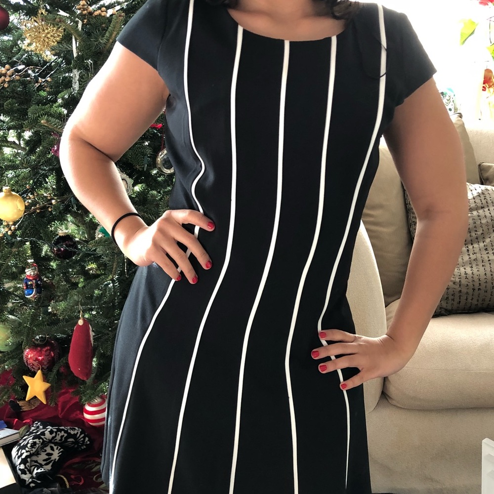 Chetta B Black & White Midi Dress